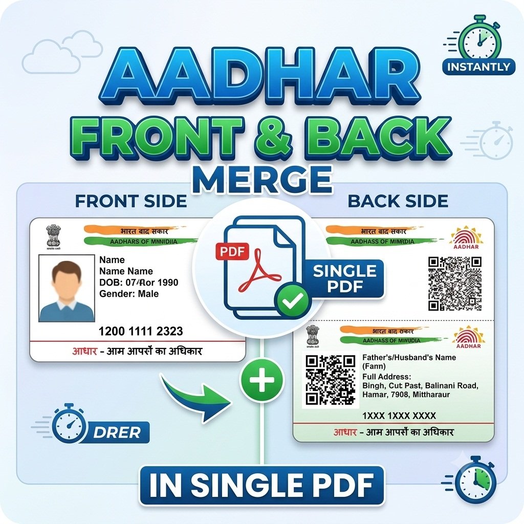 Aadhar Front & Back Merge in Single PDF